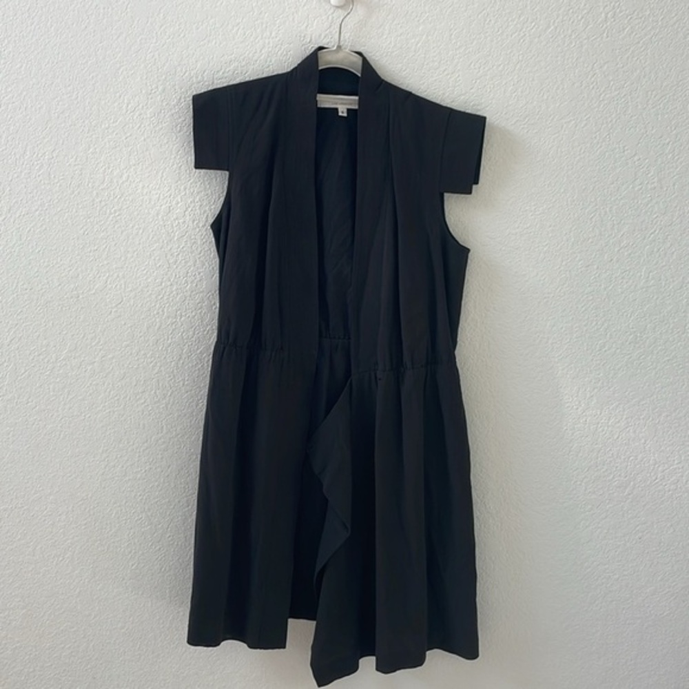 Trina Turk Black Faux Wrap Dress Size 6 Work Cocktail